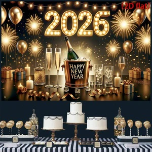 Hot Selling Golden Party Wall Decoration Polyester Background Cloth Decoration Banner for Chinese New Year Occasions