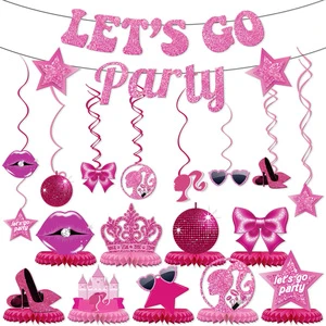Modern Adult & Children Girls Birthday Party Decoration Flag Spiral Set Adult & Children Girls Birthday Decoration Supplies