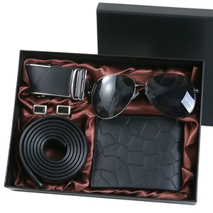 Wholesale Business Gift Sets Father's Day Men's Gift Sets Men's Belts, Sunglasses Wallets Promotional Gift Sets