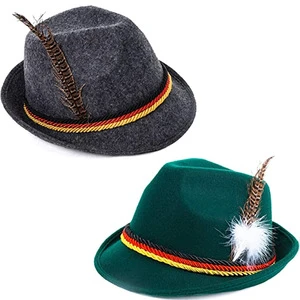 OEM/ODM Custom German Beer Festival Party Oktoberfest Hat Tyrolean Robin Hood Bavarian Felt Fedora Hats