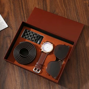Men's Business Gift Set for Holidays Belt Watch Sunglasses High-End Welcome Gifts for Father's Day