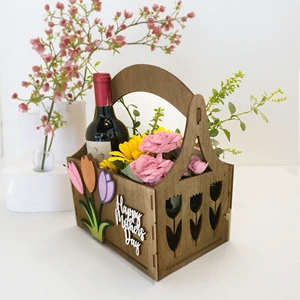 Laser Cut Mini Wood Gift Baskets Mother's Day Surprise Preparation Teacher Appreciation Gifts Best Gifts for Mom and Dad
