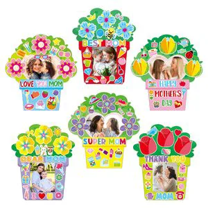 Happy Mothers Day Photo Frame Craft with Stickers Kits for Kids Love You Mom Picture Frame Crafts Mothers Day Gifts