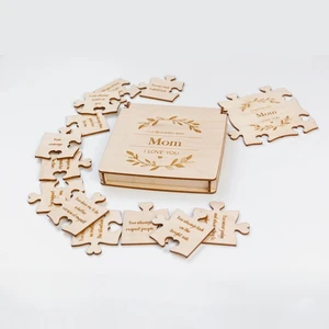 Custom Reusable 12 Reasons Wood Gift Carved Engraving for Mother's Day Home Decor Freestanding Wooden Boxes Wall Signs Art