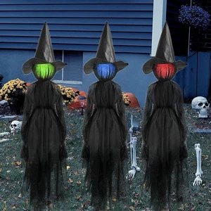 Halloween new product: Three hand-holding female ghosts and witches, light-sensing props for scene decoration