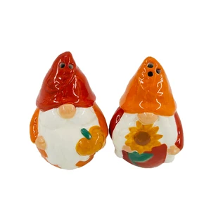New Christmas Thanksgiving Ceramic Santa, Pumpkin Kitchen Spice Bottle Set