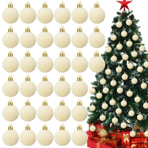 TANG XI 30PCS 5CM Elegant Christmas Tree Hanging Flocking Plastic Balls Home Party Christmas Balls Ornaments Set Decoration
