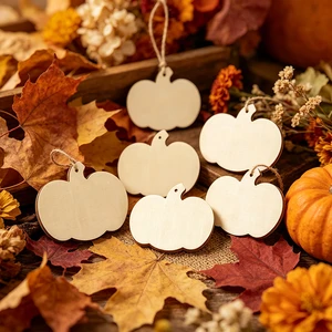 10PCS Fall Thanksgiving Wooden Pumpkin Banners & Garlands with Pumpkin Shapes. for Parties, Dinners, Banquets