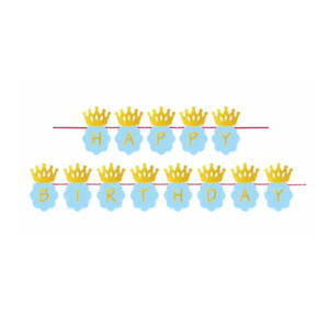 Crown Design Glitter Happy Birthday Banner Premium Sparkling Party Decoration for Kids & Adults for Best Wholesale Price