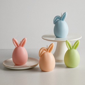 Factory Direct Easter Rabbit Colorful Egg Hand-poured Aromatherapy Candle Holiday Decor Gift Party Semi-Handmade