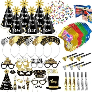 Happy New Year Party Cone Hat, Glasses, Party Horn, Suitable for Children and Adults As Party Gifts