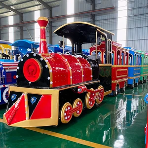 CE Certificate Park 24 Seats Train Fiberglass Sightseeing Train Ride For Theme Park