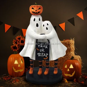 Customized Halloween Wholesale Resin Handmade Outdoor Ghost Head Pumpkin Couple Hugs Party Decorations Hot Selling American