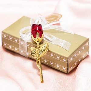 2022 New Release Different Color Crystal Rose Gifts Elegant Wedding Favor and Love Gift Handcrafted Crystal Crafts