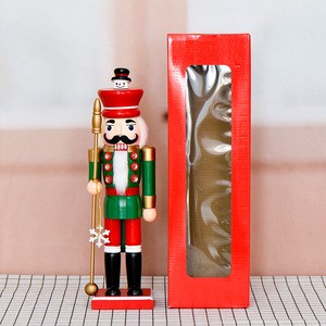 Wholesale Handicraft 34.5cm Green Lancer Nutcracker For Winter Decor