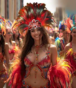 High Quality Eco-friendly Fashion Carnival Feather Colorful Showgirl Headband Mardi Gras Headpiece for Venice Sports Beach