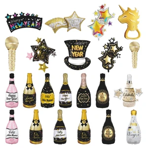 Mini Inflatable Happy New Year Printed Balloons Air-Filled Ship Pattern Toys and Festival Decorations Professional Balloons
