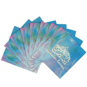 Party Supplies Modern Adult Gold Foil Napkins Wood Pulp Environment-Friendly High Quality