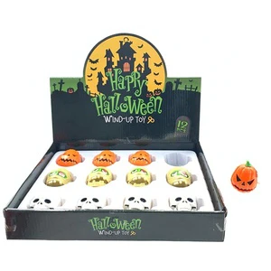 Halloween Gift Toys Cheap Pumpkin Walking Skull Children Party Game Jumping Eye Wind-up Toys