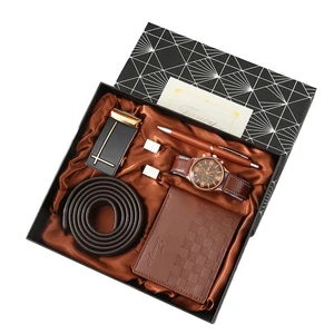 Valentine's Day Men's Gift Exquisite Promotional Watch Belt Wallet Business Souvenir Gift Set Leather/Pu Leather Luxury Gift