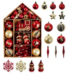 Mixed Color Indoor/Outdoor DIY Christmas Tree Top Decoration Set Handmade Plastic Balls in Circle Shape for Christmas