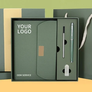 Custom Best Selling Portable Size Premium A5 Leather Notebook Set Custom Logo Pen Gift Box For Client Appreciation Gift