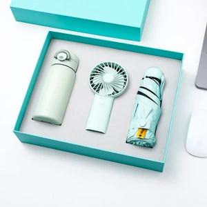 Business Gift Box Set Insulated Cup Portable Fan Sunscreen Umbrella USB Flash Drive Enterprise Customization Father's Day