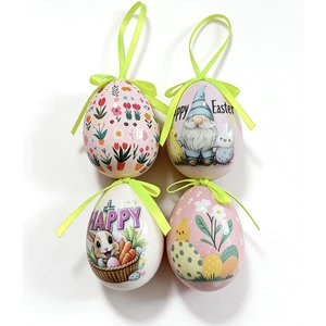 Shunyuan Limited Time Offer Christmas Decorations High Quality Adorable Bunny Print Foam Eggs Green Bow Christmas Gift for Kids