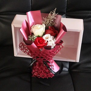 Hot Selling Recommended Mother's Day Teachers' Day Gift Soap Flower LED Handmade Eco-friendly Gift Box Heart Shape for Lovers