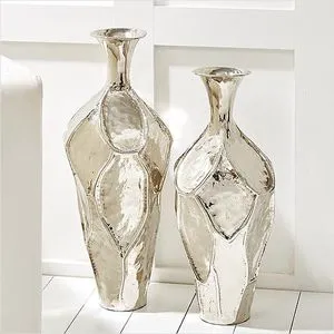 Large contemporary design metal flower vase for event decoration luxury homes or five star hotel interiors decor