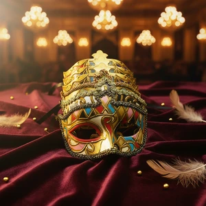 Carnival Masquerade Masks Classic Style Plastic & Fabric Silk Screen Printed Unisex Party Decoration for Mexican Theme Carnivals
