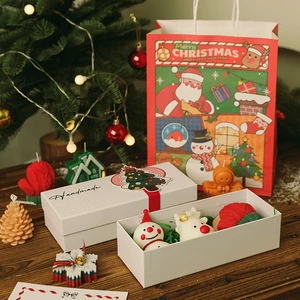 Wholesale Christmas Character Candle Gift Set 3-Piece Soy Wax with Gift Box Holiday Decor Gifts OEM Festive Christmas Character