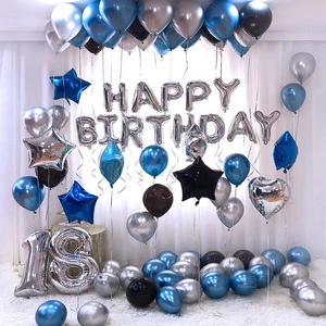 Cross Border Latex Balloon 16 18 21 30 40 50 Happy Birthday Party Decorated Adult Balloon Set