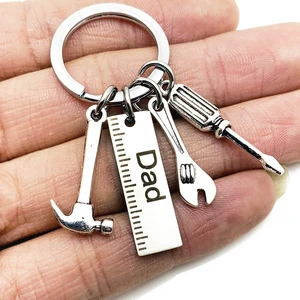 2026 Trendy Father's Day Keychain Hammer Screwdriver Wrench Dad Tools Gift Unique Keyring for Men Father's Day Present