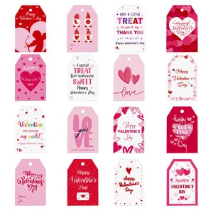 Wholesale 5.2*8cm Valentine's Day Gift Decoration Tags 16 Types Heart-shaped Cupid Flower Pendants Party Decoration Accessories