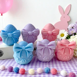 N-019 Factory Easter Egg Scented Candles Bows Flower Rabbit Scented Candles Holiday Gifts Easter Party Handmade Soy Wax Candles