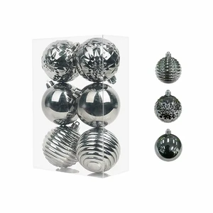 Wholesale Price Custom 2026 New Trend Product Christmas Decoration Supplies 7cm 6pcs Shatterproof Plastic Christmas Ball Set
