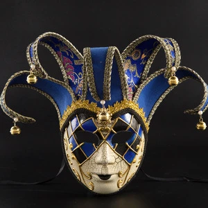 Venetian Clown Full Face Masquerade Masks Hand Painted Venetian Masquerade Wall Mask Carnival Cosplay Jester Mask