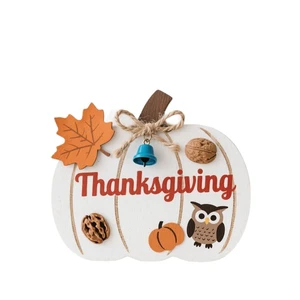 Handmade Wooden Pumpkin Ornaments for Halloween Thanksgiving Hot Selling Tabletop Home Decor & Party Decorations