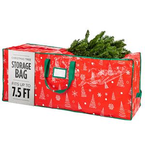 Christmas Supplies 7.5ft Printed Artificial Christmas Tree Storage Bag Durable Waterproof Material with Handle