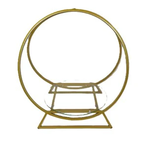 2025 Modern Metal Cake Stand with Glass Panel for Wedding Christmas Easter Halloween New Year Father's Day Birthday Decorations