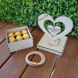 Valentine's Day Laser Cut Wood Gift Box Stand Out with Lovely Religious Designs Perfect Gifts for Her and Him