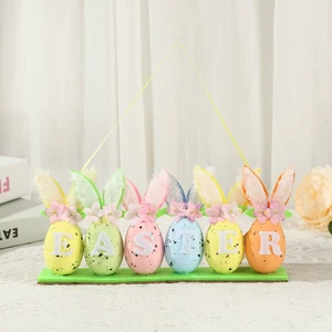 Easter Decorative Cloth Colorful Eggs Rabbit Ears Flower Letter Designs-Customized Color/Size UV Printed Modern Festival