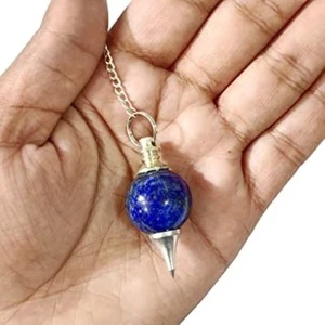 Best Quality Natural Sodalite Ball Pendulum Polished Healing Crystal Chain Reiki Dowsing Feng Shui Gemstone Pendulum For Sale