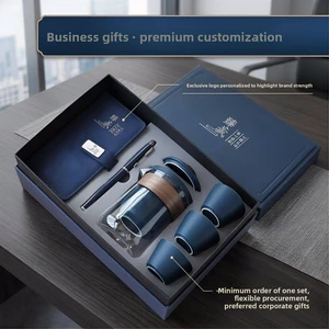 Custom Logo PU Leather Notebook Gift Set with Pen Corporate Business Promotional Gift