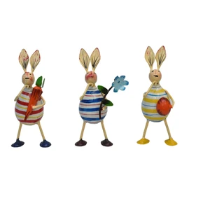 Handmade Modern Iron Easter Rabbits Set of 3 Figurines Home Decor for All Occasions-High Quality Environment-Friendly