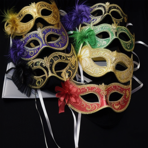 Handle Mask With Stick Carnival Masquerade Fancy Party Face Mask Venetian Mask for Prom Ball Halloween Mardi Gras