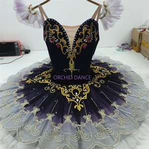 Professional High Quality 9-12 Layers Kids Girls Women Adult Venice Carnival Performance Wear Purple Ballet Tutu
