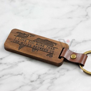 Promotional Father's/Mother's Day Gift Wood Key Chain I Love You Forever PU Leather Car Keychain Personalized With Logo