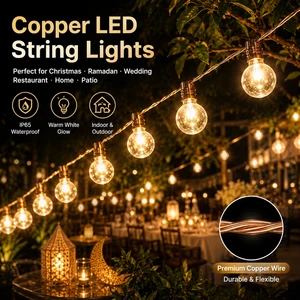 Hot Selling Custom Copper IP65 LED Christmas Ramadan Wedding Decoration Restaurant Indoor Home Outdoor String Lights